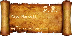 Pete Marcell névjegykártya
